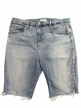 Good American Light Blue Denim Jean Shorts Stretch Size 18